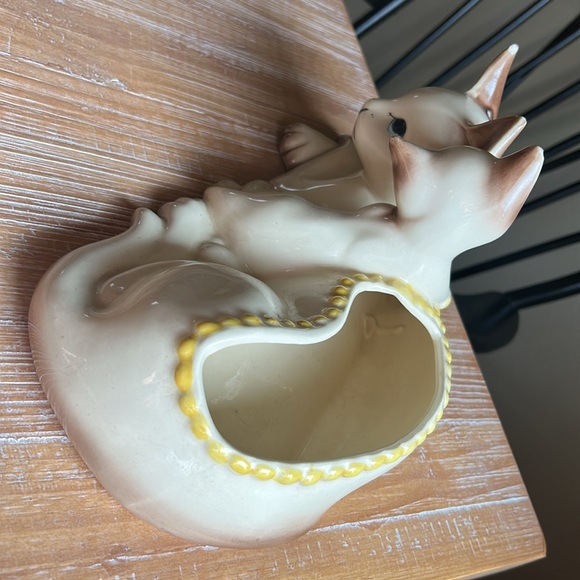 Vintage Hull Pottery Siamese Momma Cat & Kitten Planter USA - Picture 12 of 16